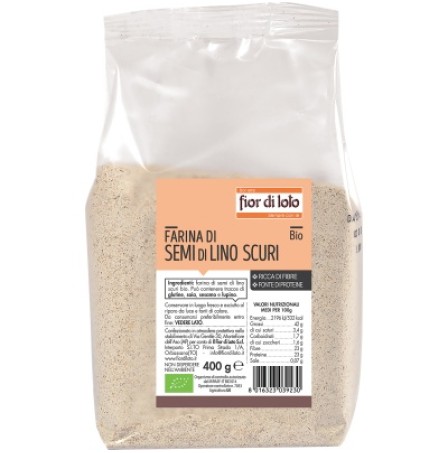 FARINA DI SEMI DI LINO SCURI BIO400G